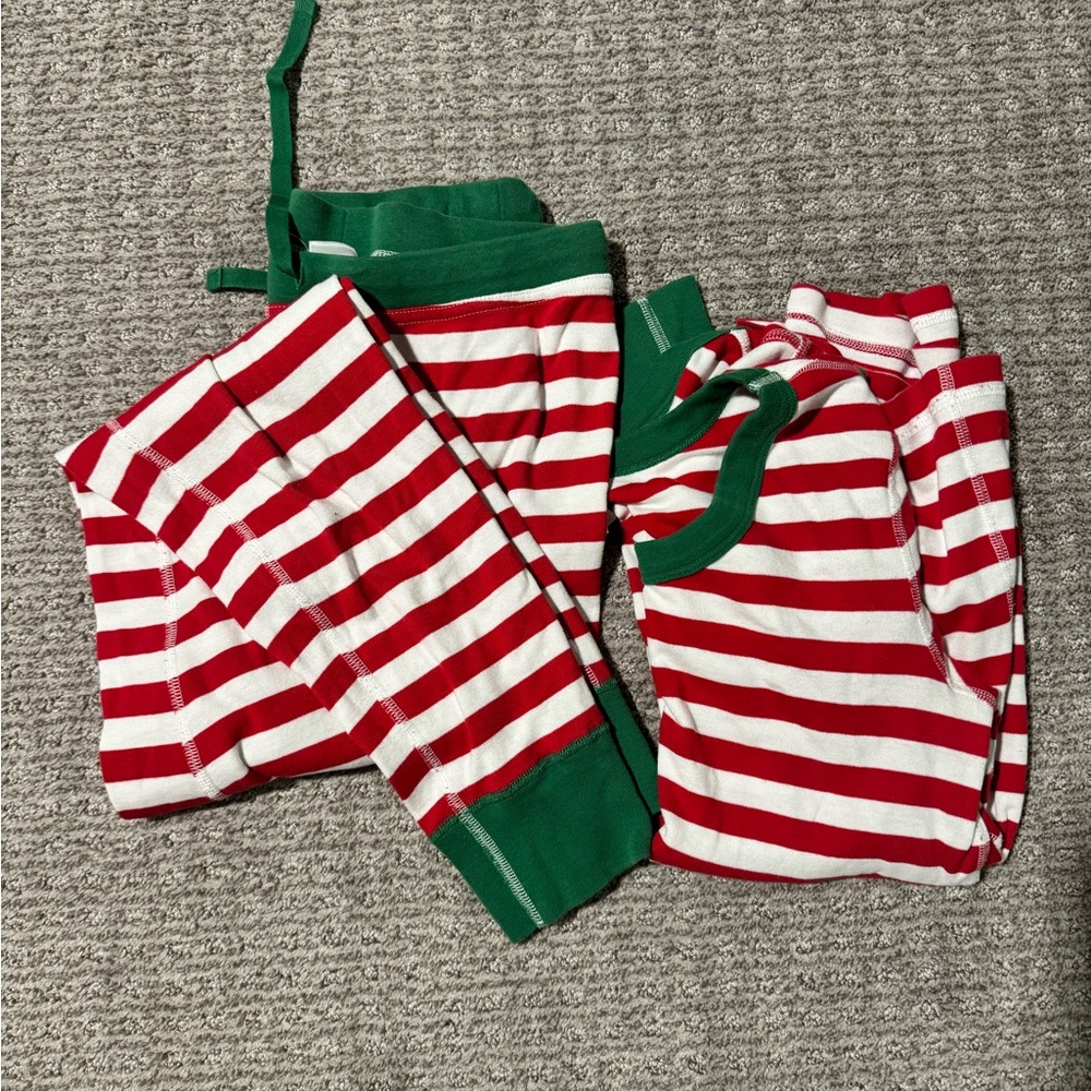 Hanna Andersson Red and Green Striped Pajama Set